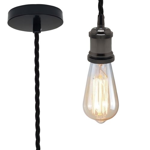 2m Twisted Vintage Pendant Light E27 Holder – Stylish Rustic Home Lighting