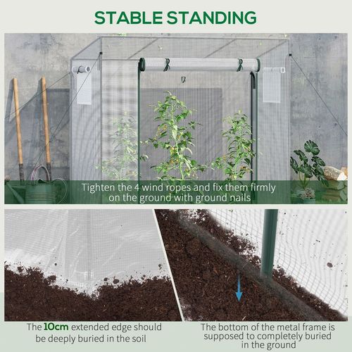 Portable Outsunny Walk-In Greenhouse with Roll-Up Door for Year-Round Gardening