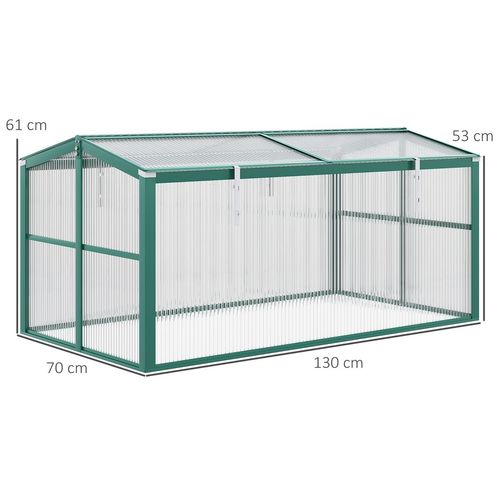 Outsunny 130cm Aluminium Greenhouse Planter with Openable Roof for Home & Garden