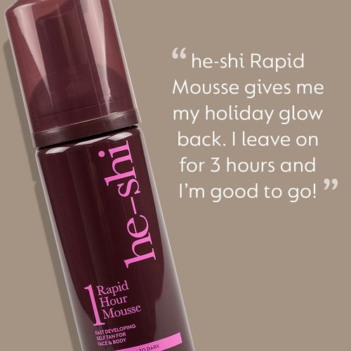 He-Shi Rapid Self Tan Mousse - Quick Dry Tanning for Medium to Dark Glow