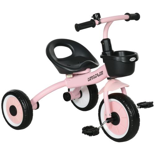 Adjustable Kids Trike with Basket & Bell - Pink Tricycle for Ages 2-5