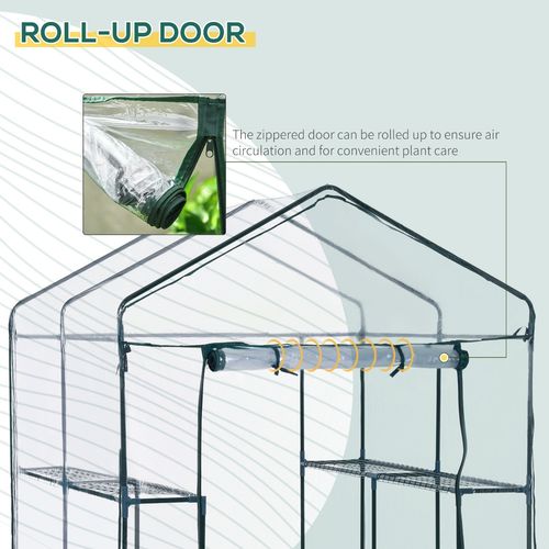 Sturdy Steel Frame Greenhouse with 2 Shelves for Home Gardening & Plant Growth