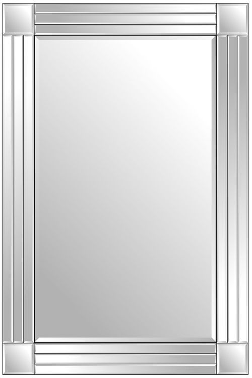 Milton Bevelled Corner Mirror - Elegant All Glass Design for Home Décor