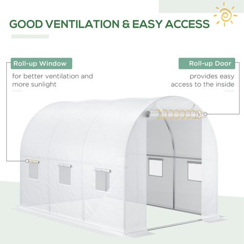 Outsunny 3x2x2m Greenhouse Cover with Windows - Durable PE Mesh