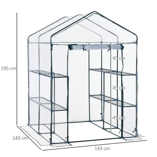 Sturdy Steel Frame Greenhouse with 2 Shelves for Home Gardening & Plant Growth