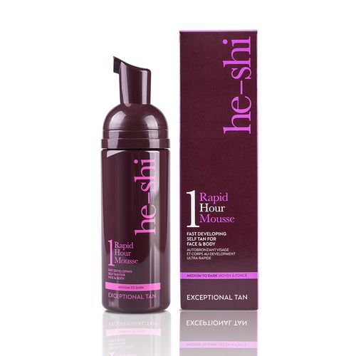 He-Shi Rapid Self Tan Mousse - Quick Dry Tanning for Medium to Dark Glow