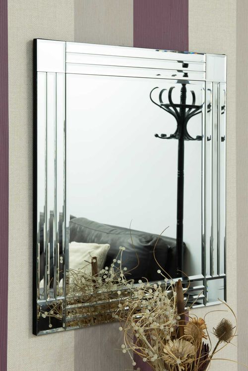 Milton Bevelled Corner Mirror - Elegant All Glass Design for Home Décor