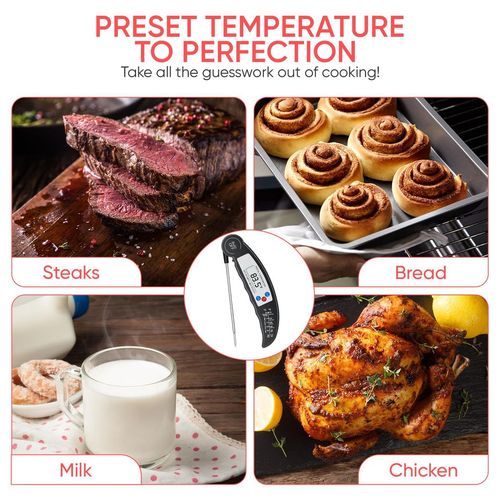 ASAB Instant Read Digital Food Thermometer - Accurate Kitchen Tool - Black