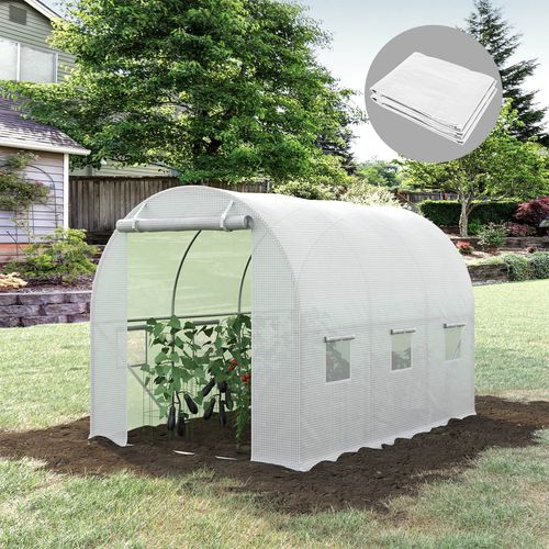 Outsunny 3x2x2m Greenhouse Cover with Windows - Durable PE Mesh