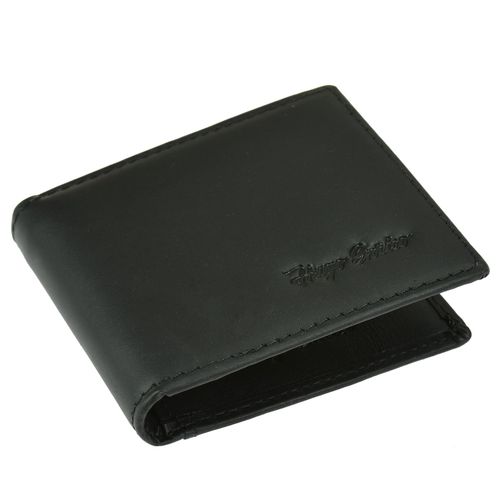 Hugo Enrico Black Bifold Leather Wallet - Stylish Coin Pouch & Card Holder