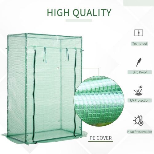 Compact 100cm x 50cm Greenhouse with Roll-Up Door - Outdoor Plant Protector