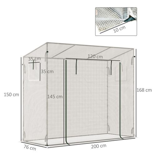 Portable Outsunny Walk-In Greenhouse with Roll-Up Door for Year-Round Gardening