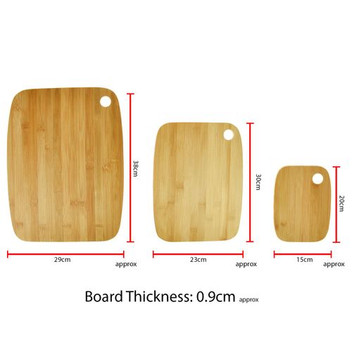 Premium 3pc Bamboo Cutting Board Set - Durable, Hygienic & Space-Saving