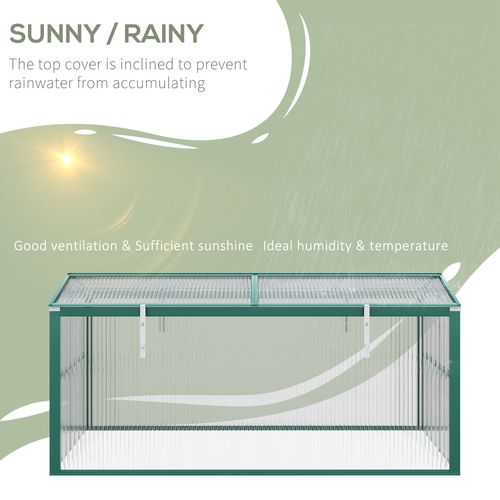 Outsunny 130cm Aluminium Greenhouse Planter with Openable Roof for Home & Garden