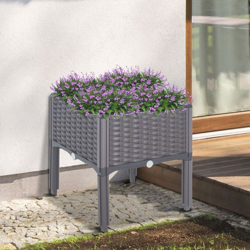 Stylish Brown PP Raised Garden Planter Box - Elegant Planting Solution!