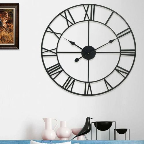 Stunning 78CM Roman Metal Clock - Timeless Elegance for Any Room