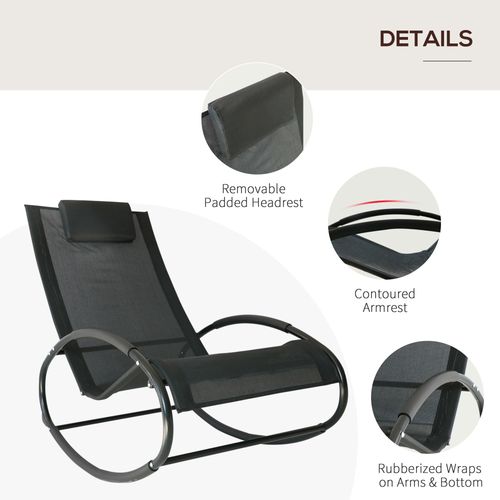 Outsunny Zero Gravity Rocking Chair - Lightweight, UV Resistant Garden Furniture