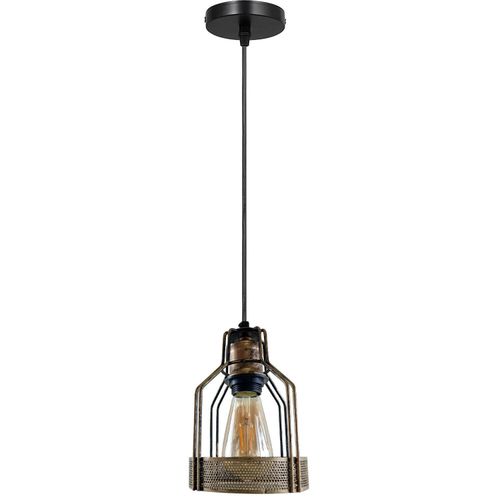 Retro Industrial Brushed Copper Pendant Light - Vintage Bird Cage Shade Lamp