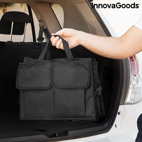 Foldable Car Trunk Organizer with Velcro Straps – 3 Compartments & Easy Storage