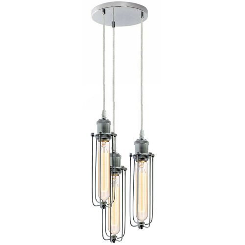 Modern 3 Way Chrome Pendant Light Fixture E27 - Stylish Ceiling Lamp Kit