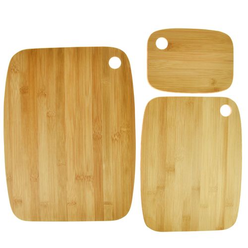 Premium 3pc Bamboo Cutting Board Set - Durable, Hygienic & Space-Saving