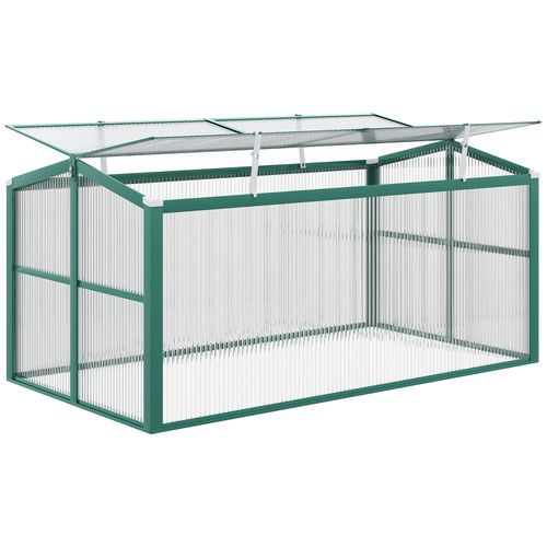 Outsunny 130cm Aluminium Greenhouse Planter with Openable Roof for Home & Garden