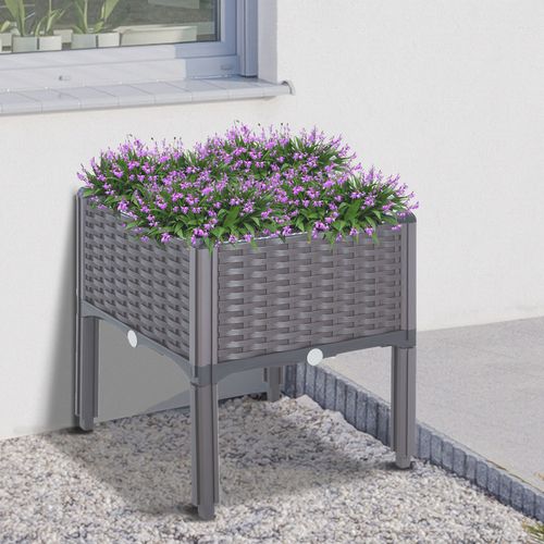 Stylish Brown PP Raised Garden Planter Box - Elegant Planting Solution!