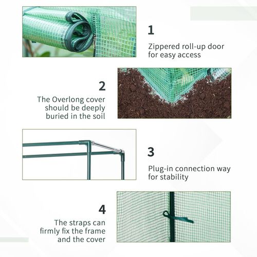 Compact 100cm x 50cm Greenhouse with Roll-Up Door - Outdoor Plant Protector