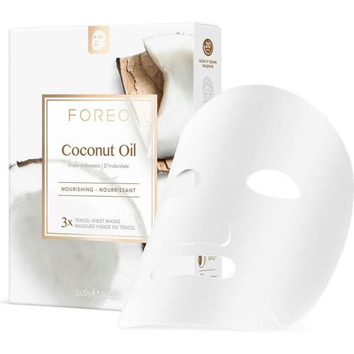 FOREO Coconut Oil Sheet Mask - Hydrating Tropical Facial Boost, 3 Pcs