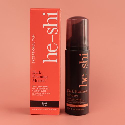 He-Shi Dark Self Tan Foaming Mousse - Quick Dry, Easy Application, Streak-Free