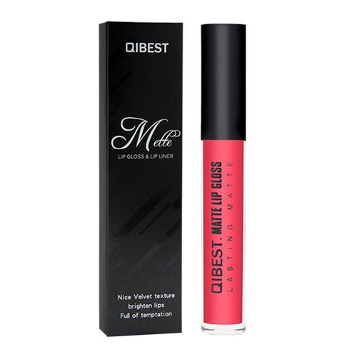 Qibest Double Pack Matte Liquid Lip Gloss & Lip Pencil Kit for Perfect Lips