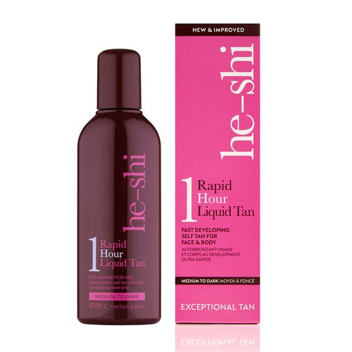 Rapid 1 Hour Liquid Self Tan for Quick, Natural Glow - Medium to Dark Finish