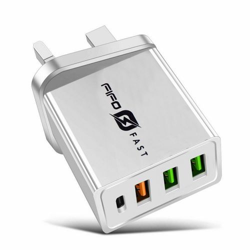 33W 4-Port Fast PD Quick Charge USB Type C & A Wall Charger Adapter Hub