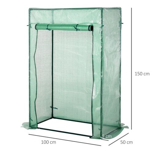 Compact 100cm x 50cm Greenhouse with Roll-Up Door - Outdoor Plant Protector