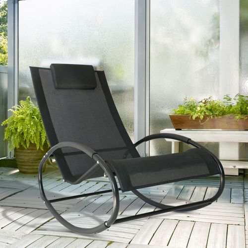 Outsunny Zero Gravity Rocking Chair - Lightweight, UV Resistant Garden Furniture